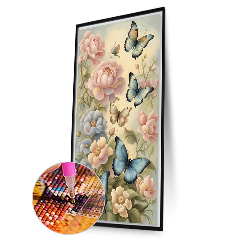 Flowers Butterflies - Full Square Drill Diamond Painting 40*70CM
