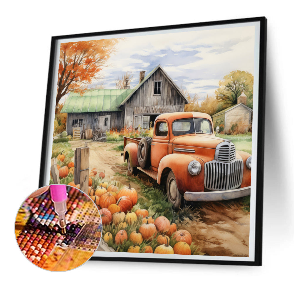 Farm Vintage Car - Full Round Drill Diamond Painting 30*30CM