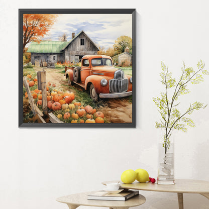 Farm Vintage Car - Full Round Drill Diamond Painting 30*30CM