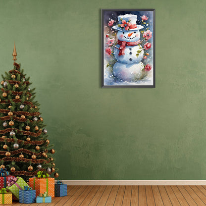 Flower Snowman - Full Round Drill Diamond Painting 40*60CM