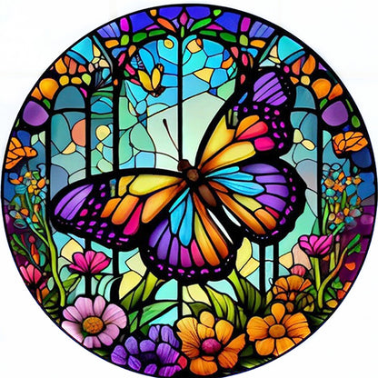 Glass Painting-Butterfly - 18CT Counted Cross Stitch 20*20CM