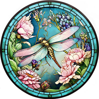 Glass Painting-Dragonfly - 18CT Counted Cross Stitch 20*20CM