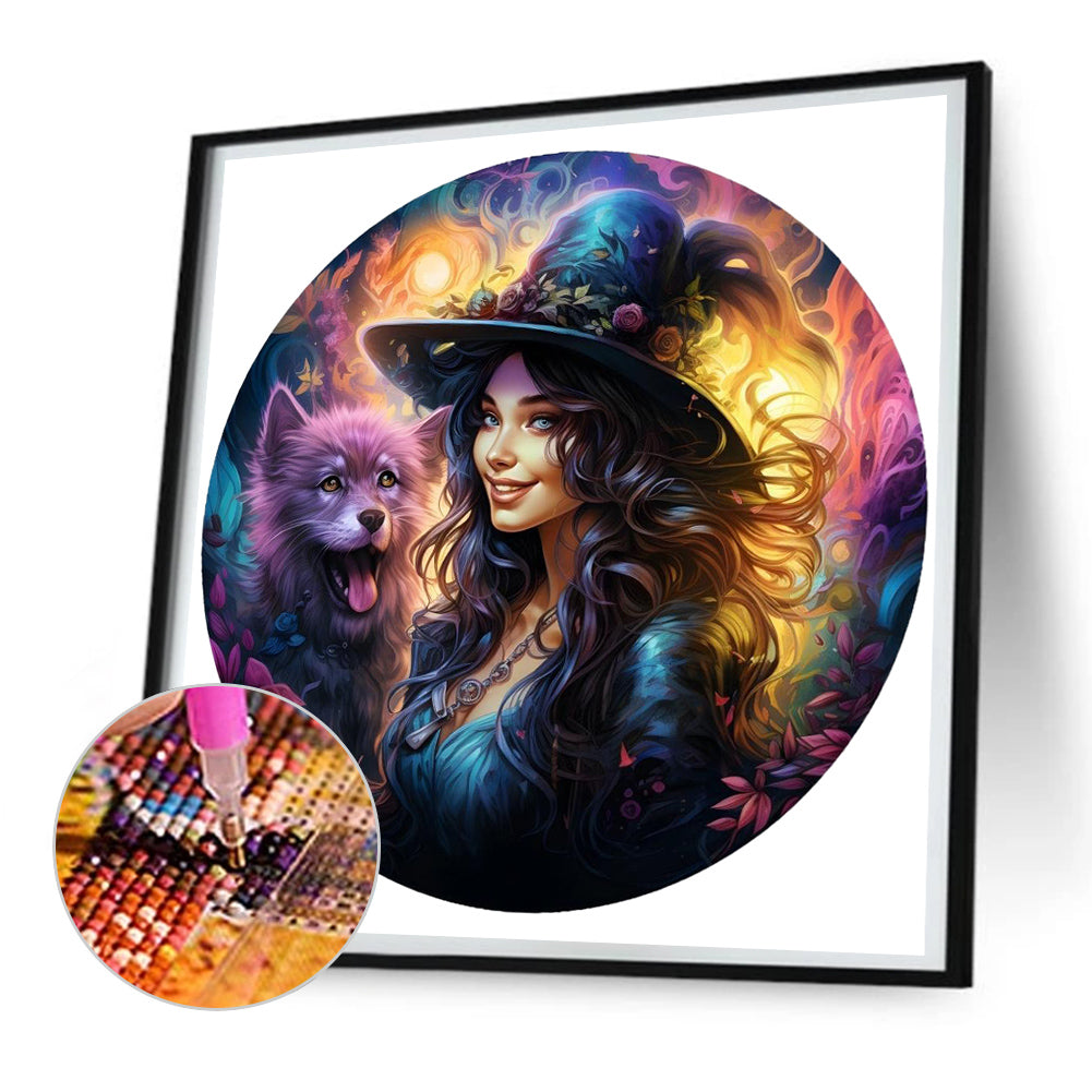 Witch And Wolf - Full Round Drill Diamond Painting 30*30CM
