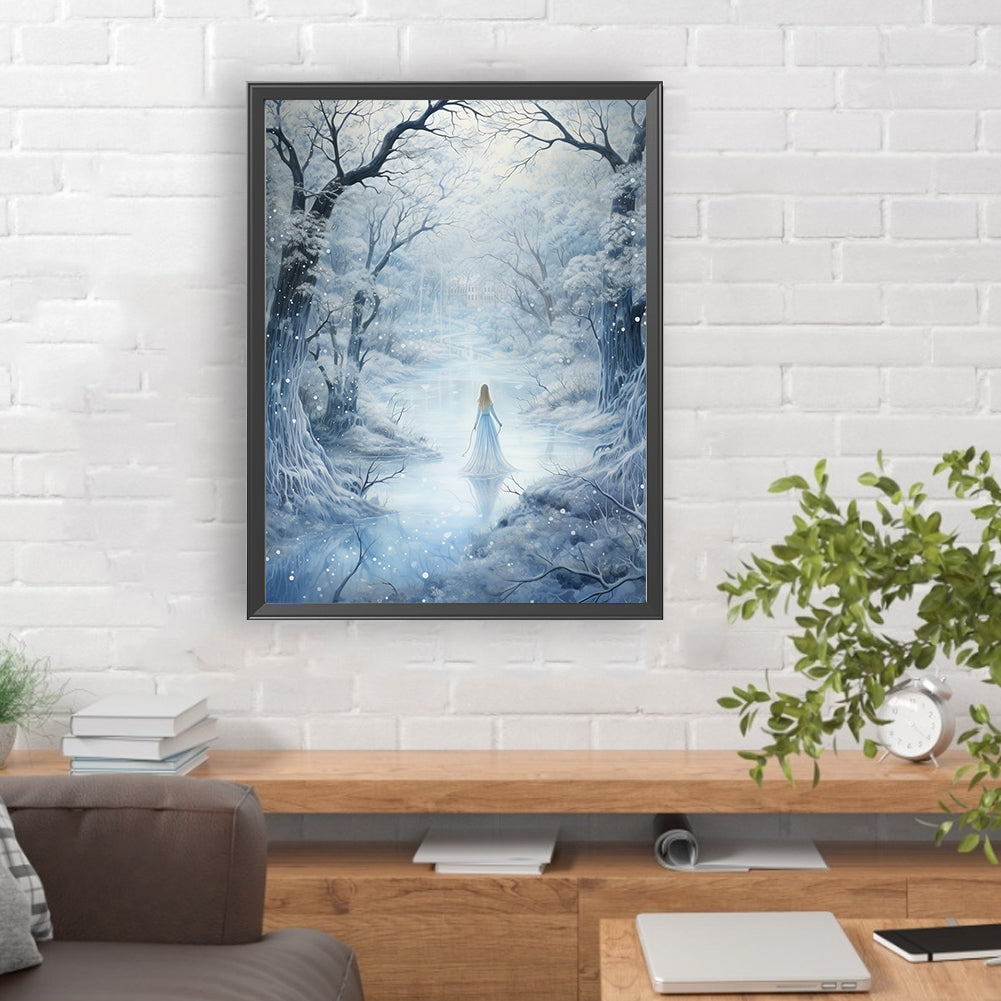 Winter Snow Angel - Full Round Drill Diamond Painting 30*40CM