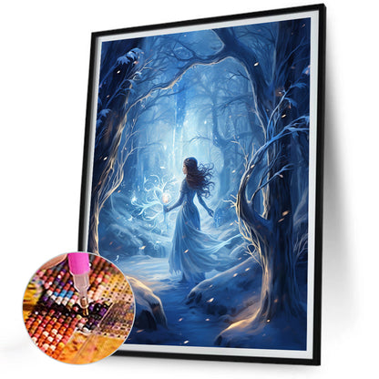 Winter Snow Angel - Full Round Drill Diamond Painting 30*40CM