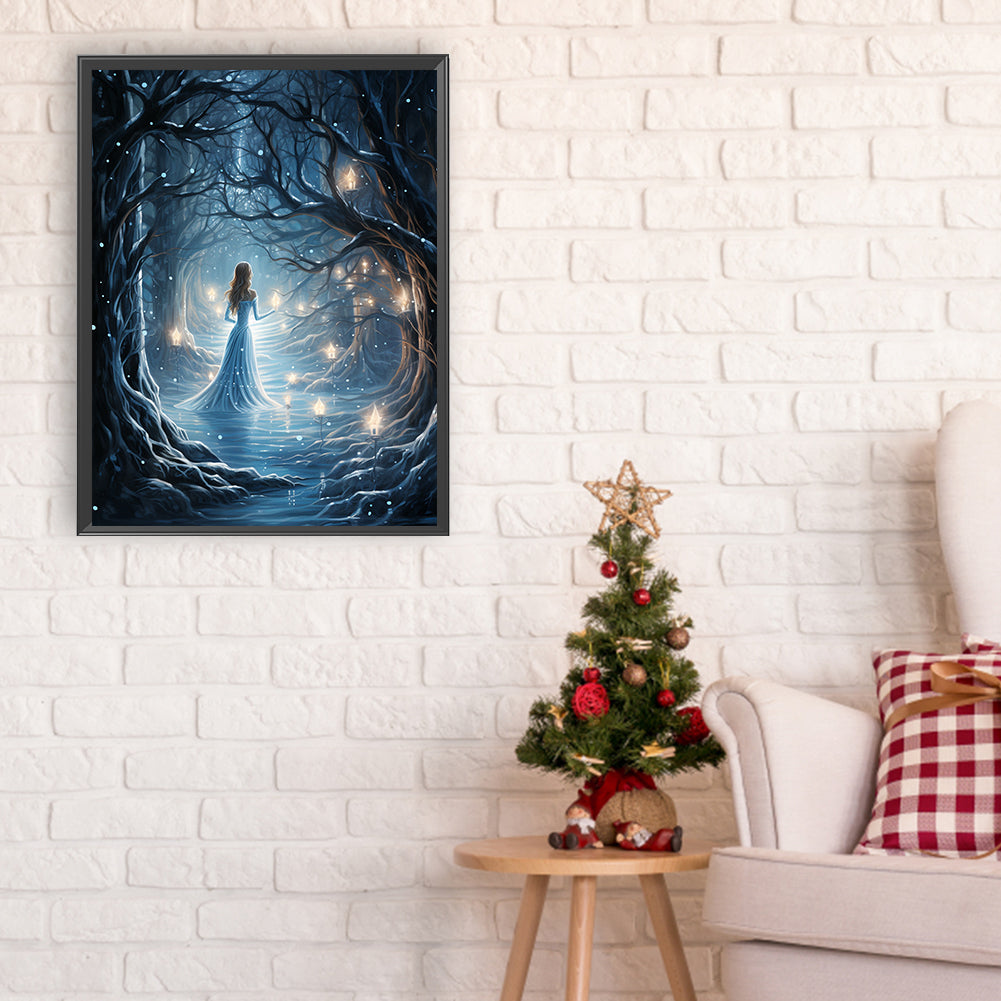 Winter Snow Angel - Full Round Drill Diamond Painting 30*40CM