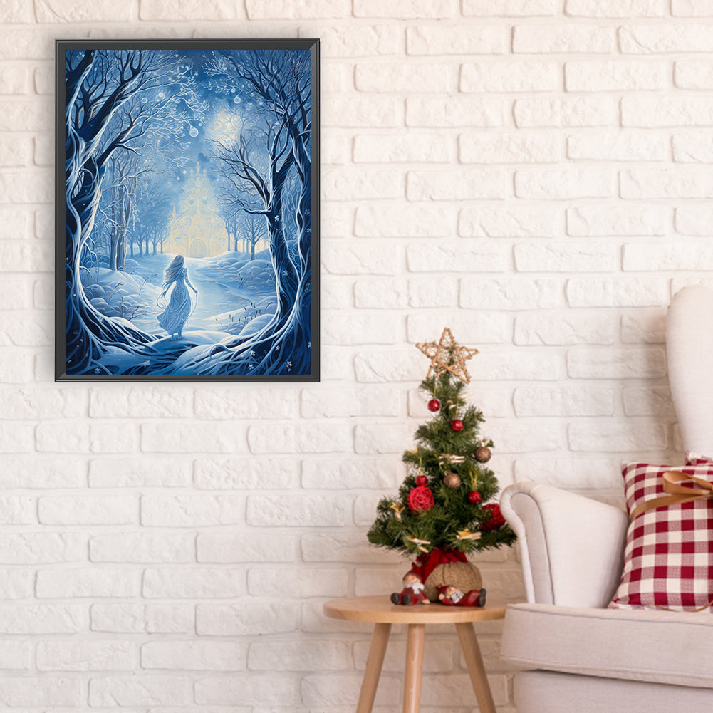 Winter Snow Angel - Full Round Drill Diamond Painting 30*40CM