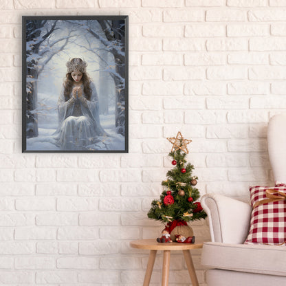 Winter Snow Angel - Full Round Drill Diamond Painting 30*40CM