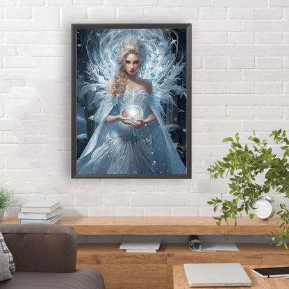 Winter Snow Angel - Full Round Drill Diamond Painting 30*40CM