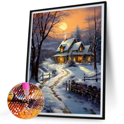 Winter Village - Full Round Drill Diamond Painting 30*40CM