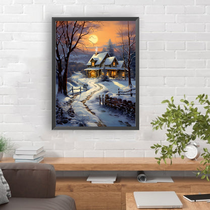 Winter Village - Full Round Drill Diamond Painting 30*40CM