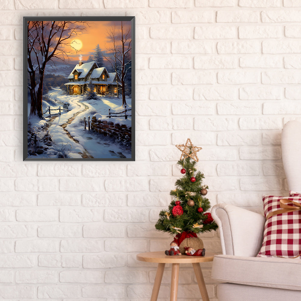 Winter Village - Full Round Drill Diamond Painting 30*40CM
