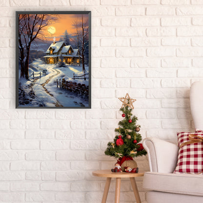 Winter Village - Full Round Drill Diamond Painting 30*40CM
