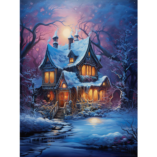 Winter Village - Full Round Drill Diamond Painting 30*40CM