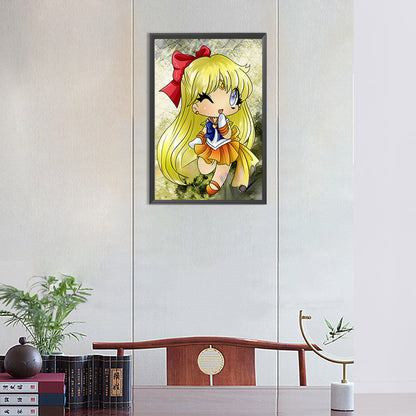 Sailor Moon Q Version - Full Round Drill Diamond Painting 30*45CM