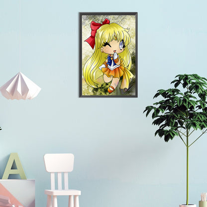 Sailor Moon Q Version - Full Round Drill Diamond Painting 30*45CM