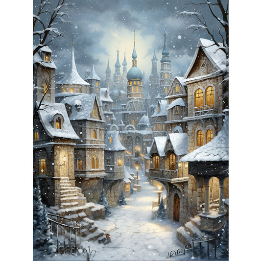 Winter Exterior - Full Round Drill Diamond Painting 30*40CM