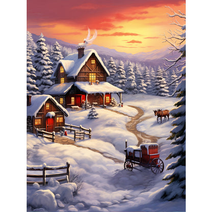 Winter Exterior - Full Round Drill Diamond Painting 30*40CM