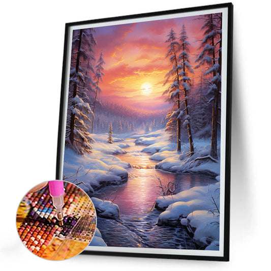 Winter Exterior - Full Round Drill Diamond Painting 30*40CM