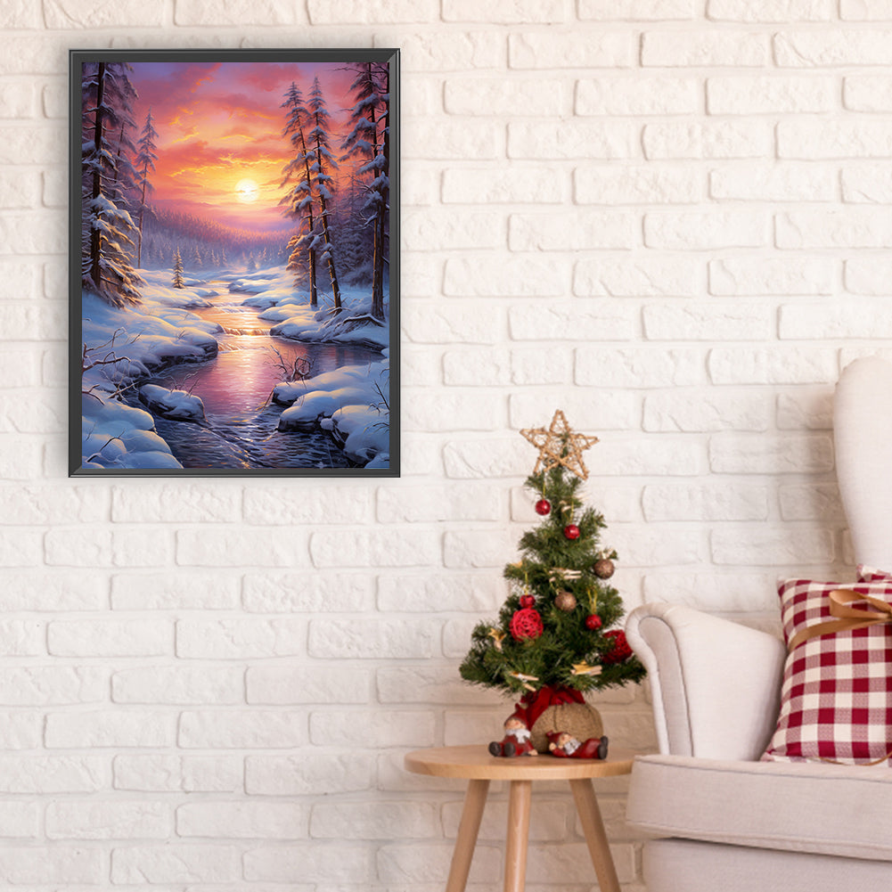 Winter Exterior - Full Round Drill Diamond Painting 30*40CM