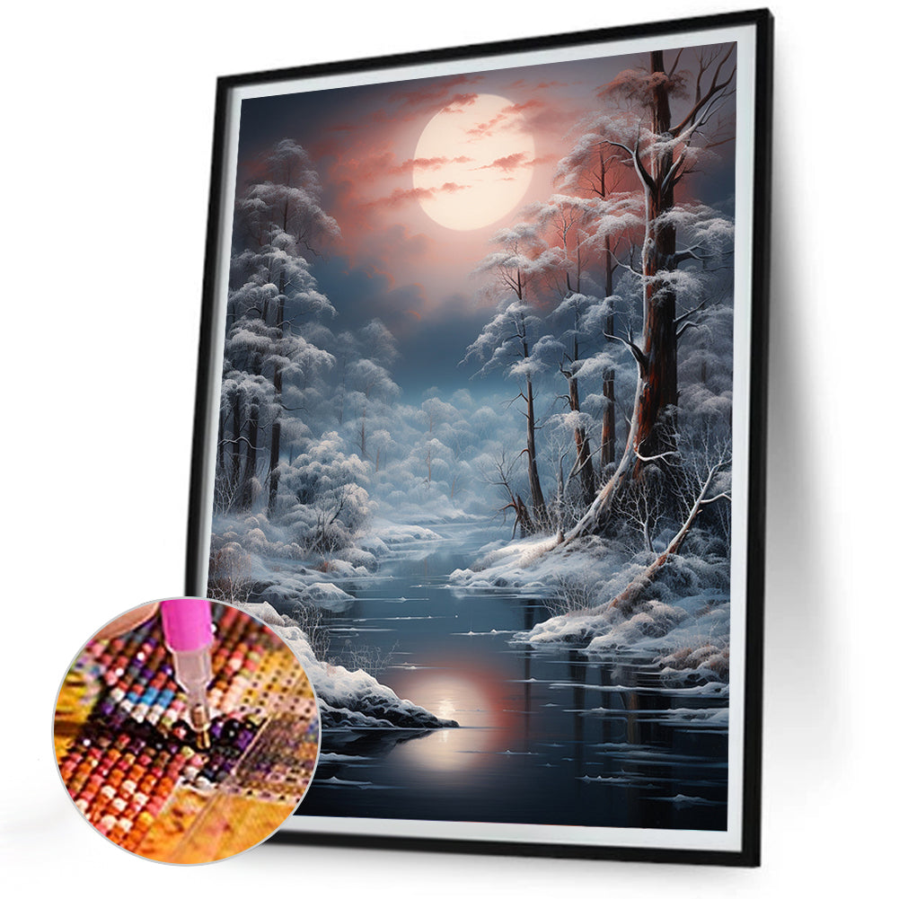 Winter Exterior - Full Round Drill Diamond Painting 30*40CM
