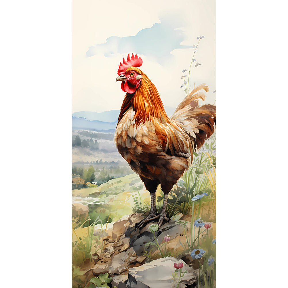 Pastoral Animal Rooster - Full Round Drill Diamond Painting 40*80CM