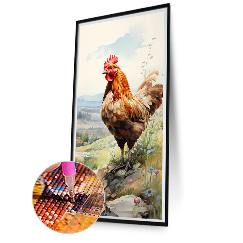 Pastoral Animal Rooster - Full Round Drill Diamond Painting 40*80CM