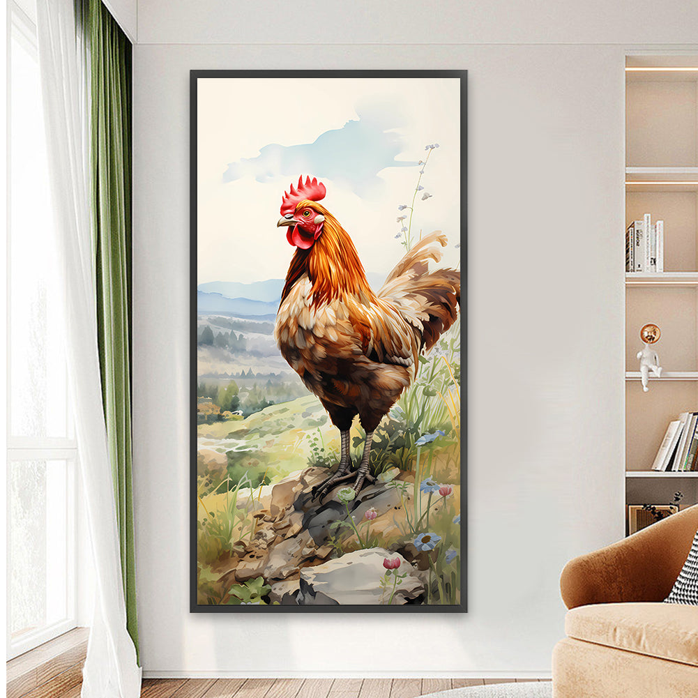 Pastoral Animal Rooster - Full Round Drill Diamond Painting 40*80CM