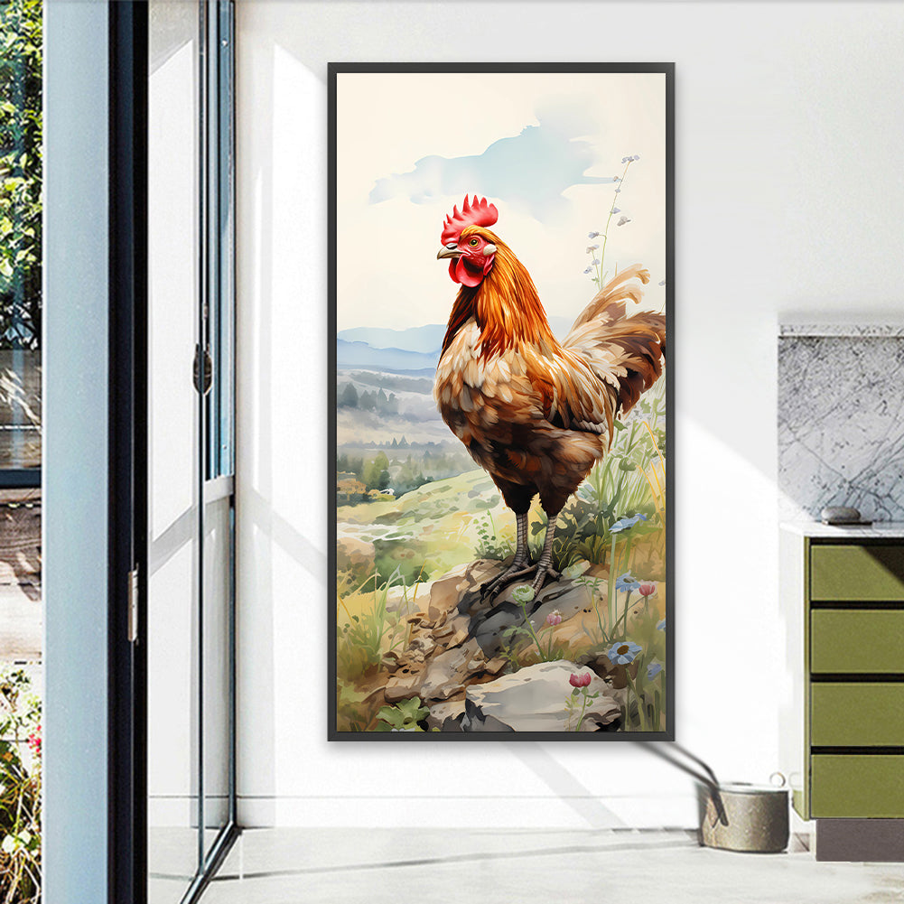 Pastoral Animal Rooster - Full Round Drill Diamond Painting 40*80CM