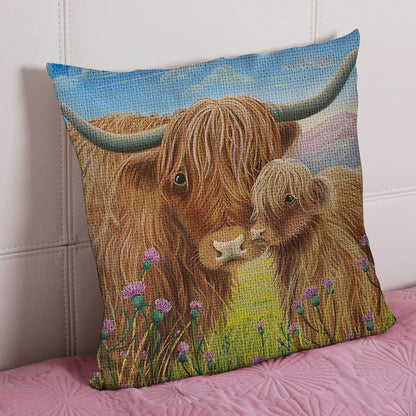 17.72x17.72In Alpine Yak Cross Stitch Stamped Pillow Cover Kit with Zip (#1)