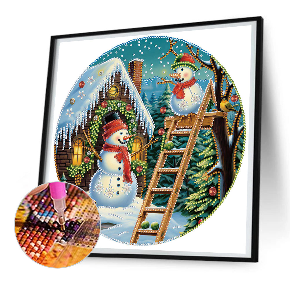 Christmas Working Snowman - Special Shaped Drill Diamond Painting 30*30CM