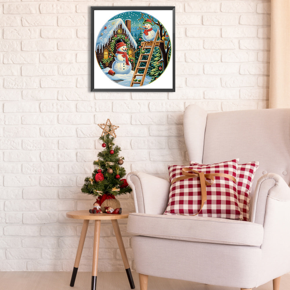 Christmas Working Snowman - Special Shaped Drill Diamond Painting 30*30CM