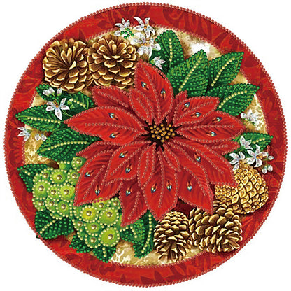 Christmas Poinsettia - Special Shaped Drill Diamond Painting 30*30CM