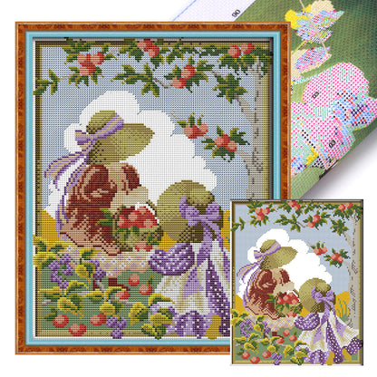 Four Seasons Girls 3 - 14CT Stamped Cross Stitch 27*33CM(Joy Sunday)