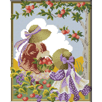 Four Seasons Girls 3 - 14CT Stamped Cross Stitch 27*33CM(Joy Sunday)