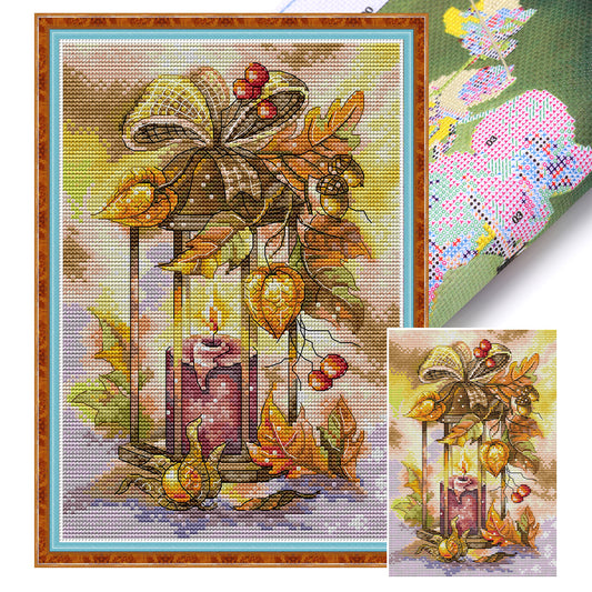 Autumn Lantern - 16CT Stamped Cross Stitch 18*26CM(Joy Sunday)