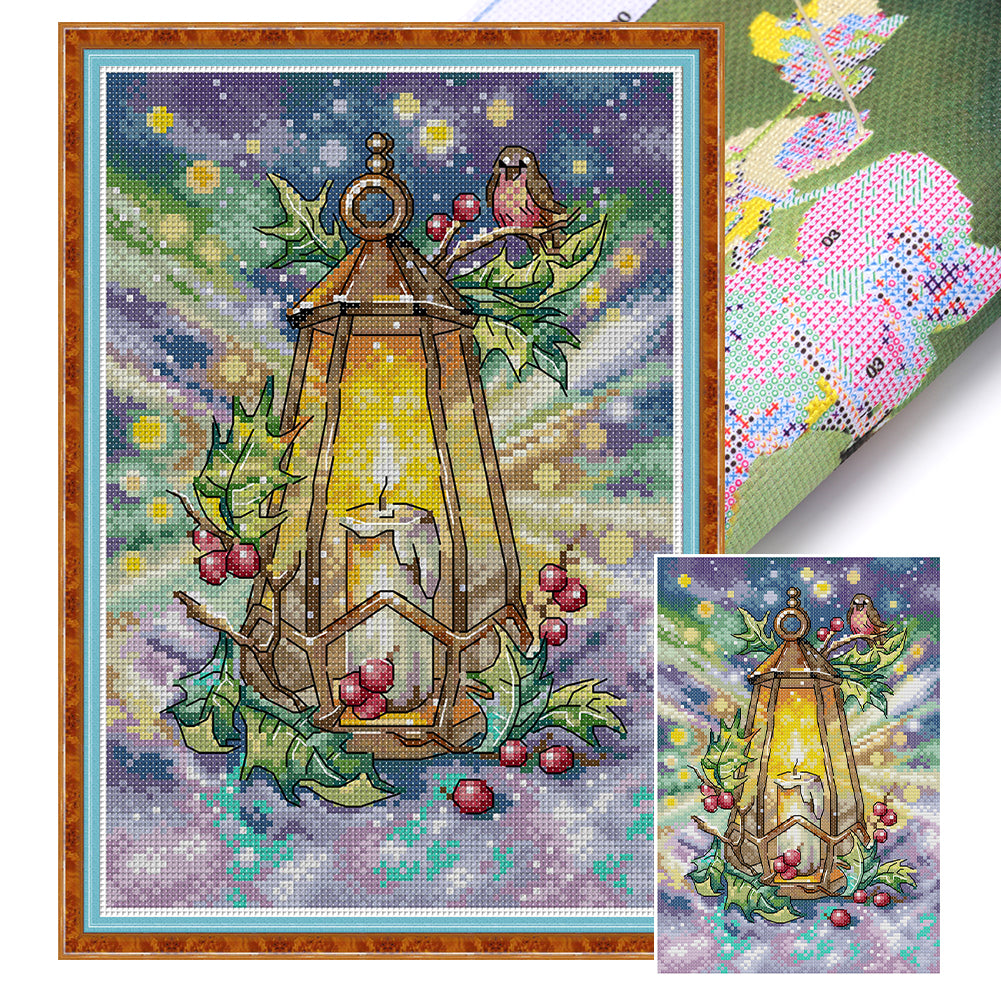 Winter Lantern - 16CT Stamped Cross Stitch 18*26CM(Joy Sunday)