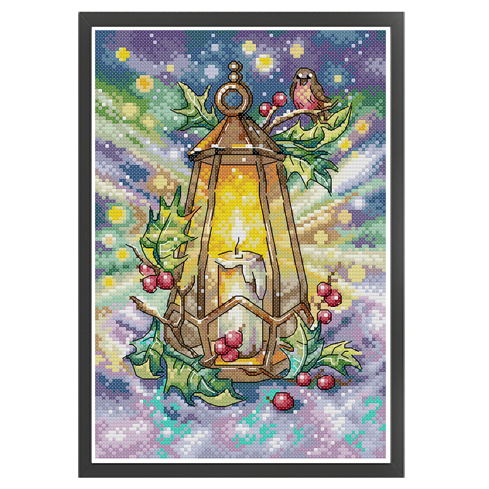 Winter Lantern - 16CT Stamped Cross Stitch 18*26CM(Joy Sunday)