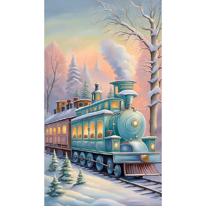 Snow Train - Full Round Drill Diamond Painting 40*70CM