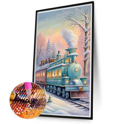 Snow Train - Full Round Drill Diamond Painting 40*70CM