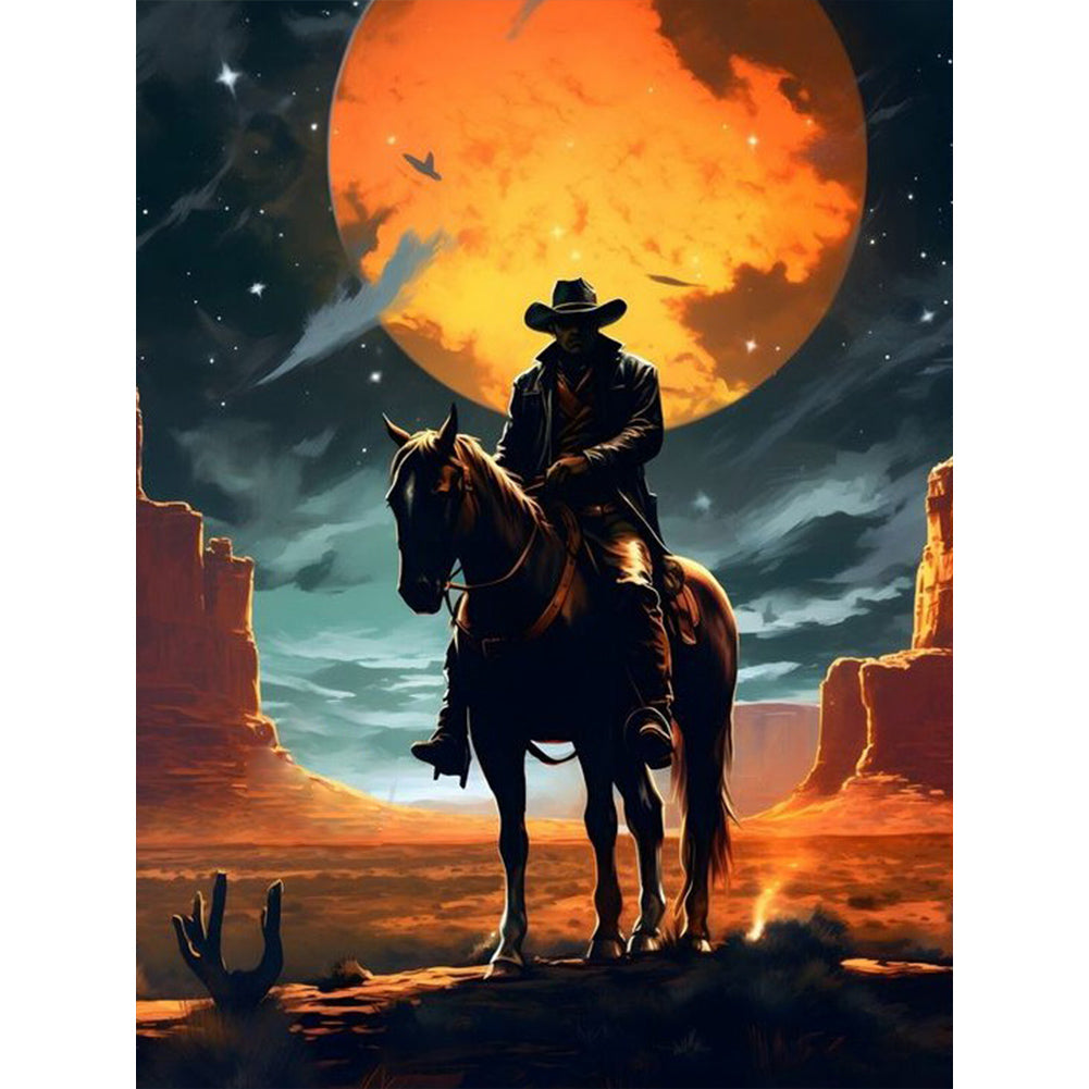 Handsome Cowboy - Full Round Drill Diamond Painting 30*40CM