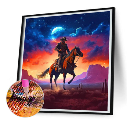 Handsome Cowboy - Full Round Drill Diamond Painting 30*30CM