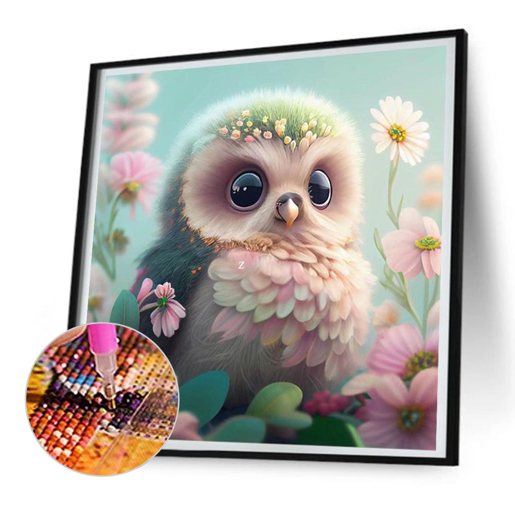 Owl - Full Round Drill Diamond Painting 30*30CM