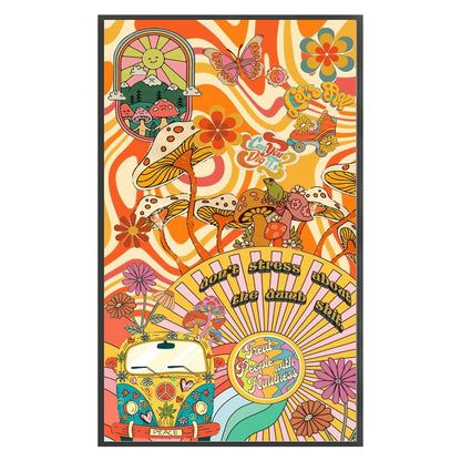 Mushroom Butterfly Illustration - 11CT Stamped Cross Stitch 50*85CM