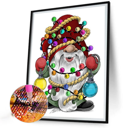 Gnomes And Christmas Light Balls - Full Round AB Drill Diamond Painting 40*55CM