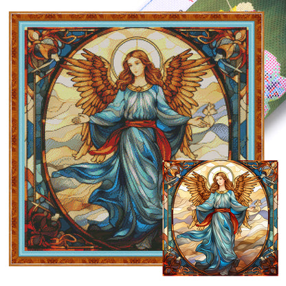 Glass Painting-Madonna - 14CT Stamped Cross Stitch 40*40CM