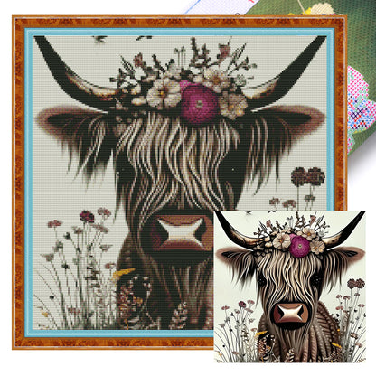 Alpine Yak - 11CT Stamped Cross Stitch 40*40CM