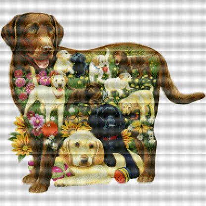 Dogs - 11CT Stamped Cross Stitch 50*50CM