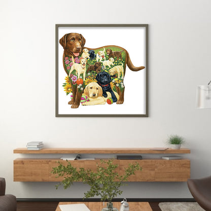 Dogs - 11CT Stamped Cross Stitch 50*50CM