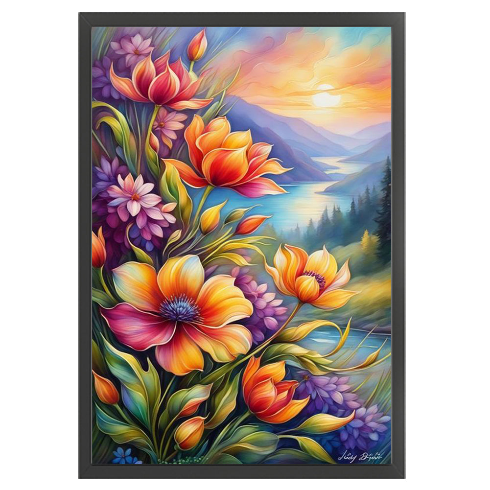 Mountain Flowers - 11CT Stamped Cross Stitch 40*60CM